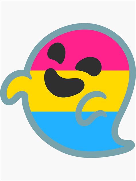 Pan Pride Android Ghost Emoji Sticker By Baiiley Redbubble