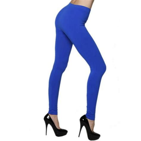 K Cliffs Womens Solid Color Seamless Legging W 3 Waistband Royal