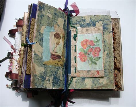 Altered Book Mixed Media Journal Antique Imagery