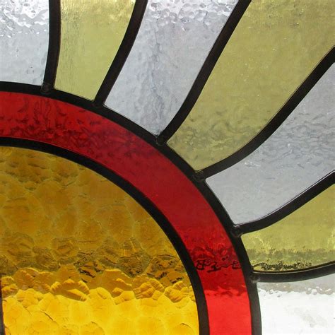 1930s Sun Rays Stained Glass Panel From Period Home Style