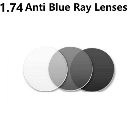 1 74 photochromic gray anti blue ray goggle optical myopia eyeglass lenses ultra light aspheric