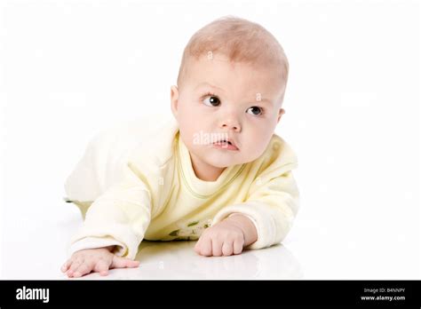 Laying Baby Wondering Facial Expression Stock Photo Alamy