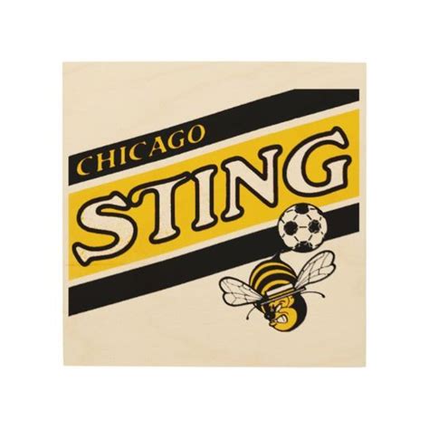 Chicago Sting Wood Print Soccer Logo Chicago Classic Football Shirts