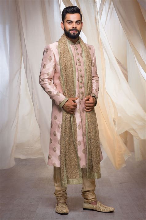 Stylish Sherwani With The Touch Of Golden Sequin Work Wedding Dresses Men Indian Groom Dress
