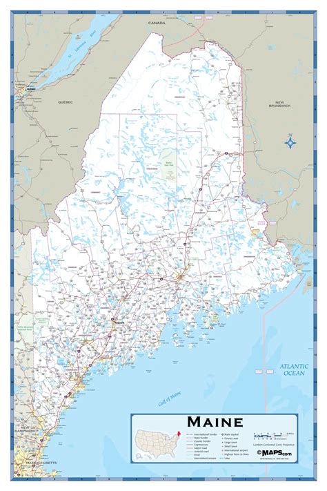 Large Detailed Roads And Highways Map Of Maine State With National