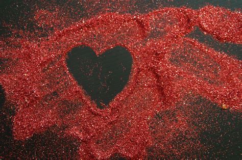 Heart Shape In Spilled Glitter Free Stock Photo Public Domain Pictures