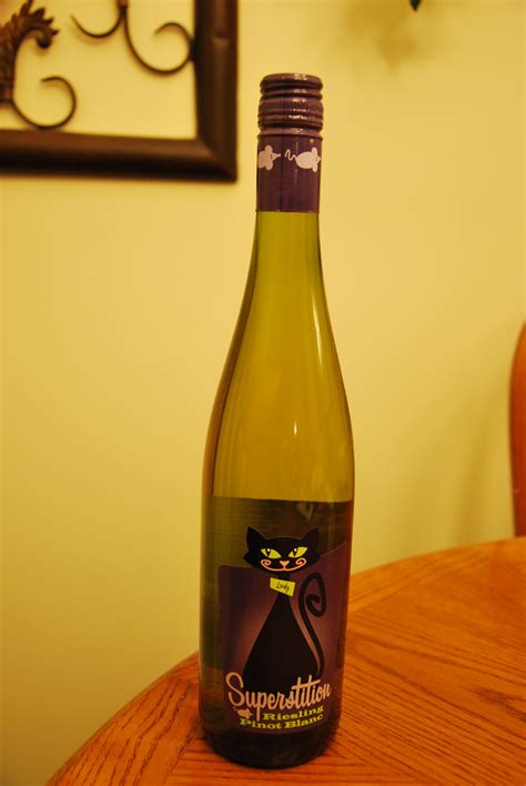 Superstition Wine Black Kitty Cat On Bottle Black Cat Pinot Blanc