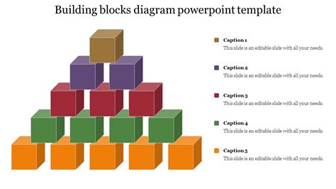 Multi Color Building Blocks Diagram Powerpoint Template