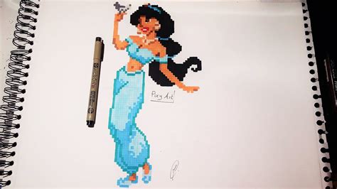 Disney Princess Drawing Jasmine Pixel Art Youtube