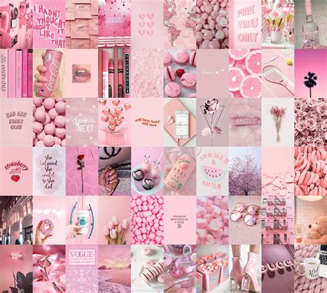 Pink Baddie Aesthetic Collage Wallpaper Laptop Canvas Isto