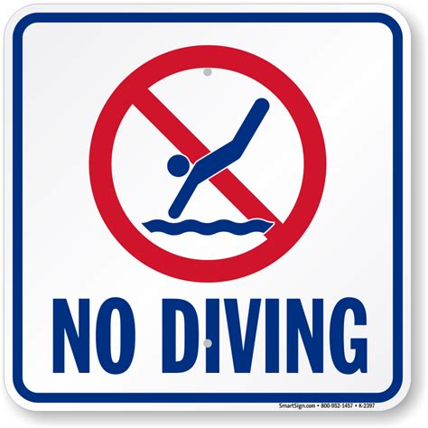 No Diving Pool Sign Sku K 2397