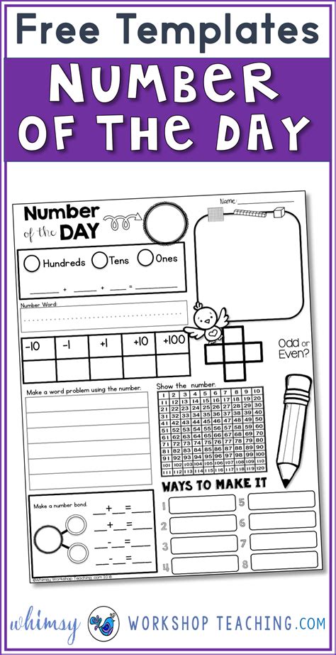 Use These Free Number Of The Day Templates Every Day With A Different