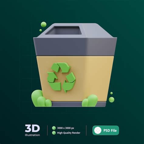 Premium Psd Recycle Bin 3d Illustration