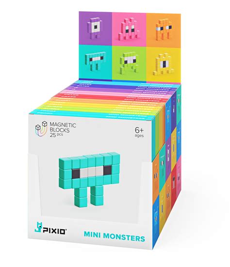 Pixio Mini Monster Alienz 26 Magnetic Blocks In 3 Colors Free App