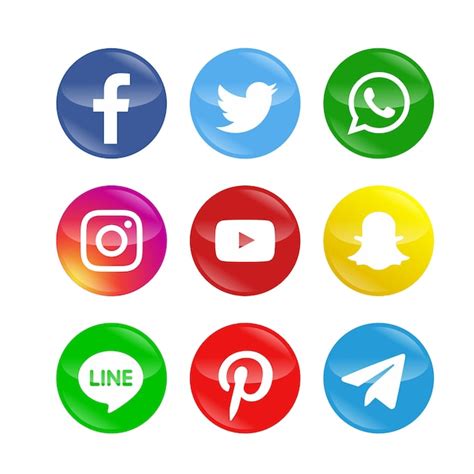 Modern Social Networking Icon Pack Premium Vector