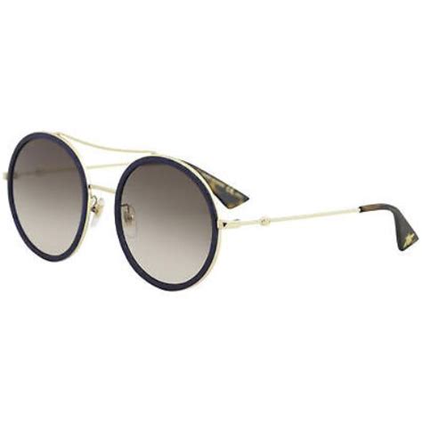 gucci women`s gg0061s gg 0061s 005 gold navy round sunglasses 56mm 889652863801 gucci