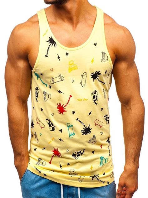 Camiseta De Tirantes Con Estampado Para Hombre Amarilla Bolf 1288 Amarillo