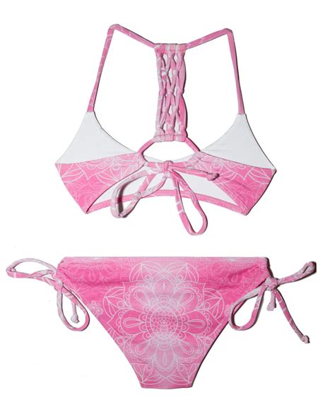 2 Piece Girls Bikini Set Pink Chance Loves Swimwear Beach Style Size 8