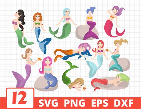 Cartoon Mermaids Svg Bundle Mermaid Cricut Mermaid Clipart By My Xxx Hot Girl