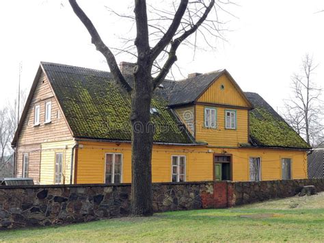 Yellow House Lithuania Stock Image Image Of Brown 90177145