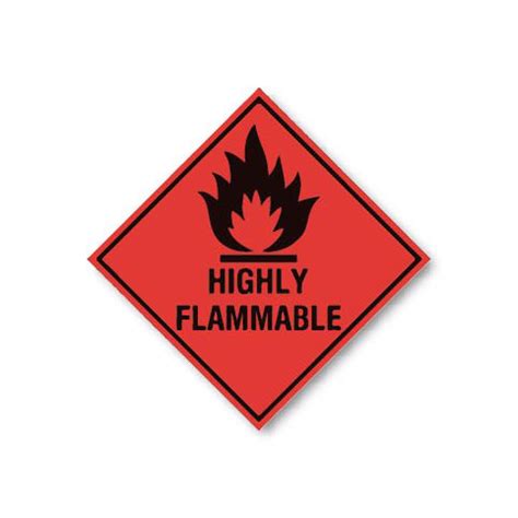 Highly Flammable Hazard Warning Labels