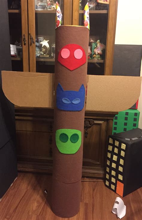 My pj mask diy headquarters (still in the process) felt,cardboard,spray