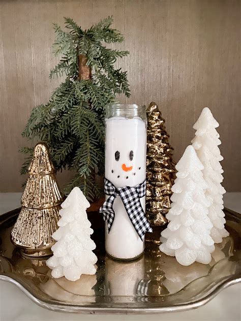 Dollar Tree Winter Craft Idea Make This Cute Snowman Candle