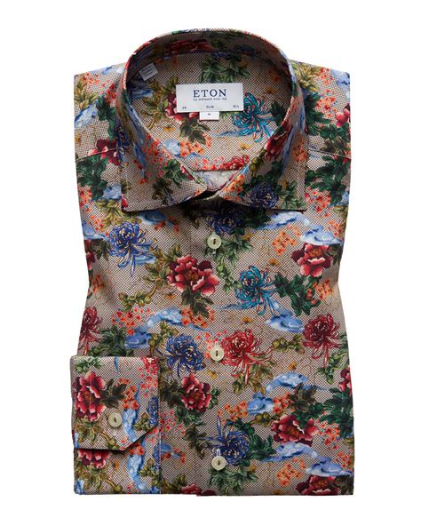 Eton Mens Slim Fit Floral Print Dress Shirt Neiman Marcus