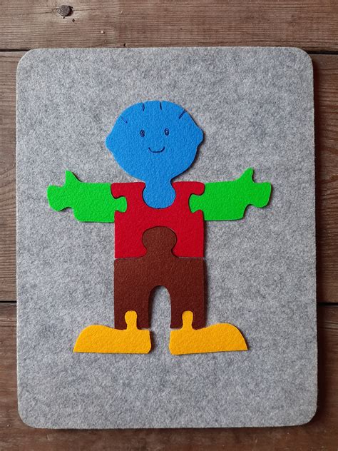 14 Piece Puzzle Feltpuzzle Playset For Small Childrenfelt Etsy Uk