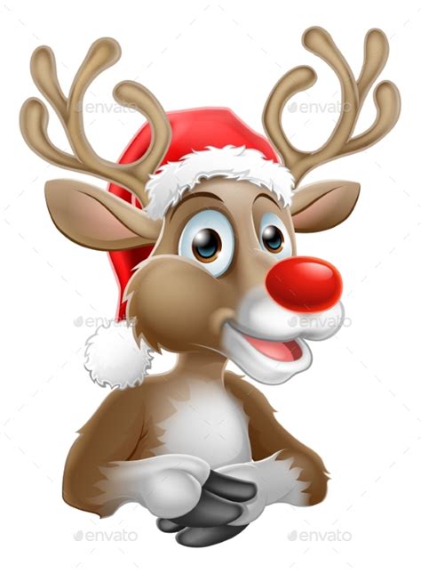 Find over 100+ of the best free santa claus images. Cartoon Reindeer With Christmas Santa Hat by Krisdog ...