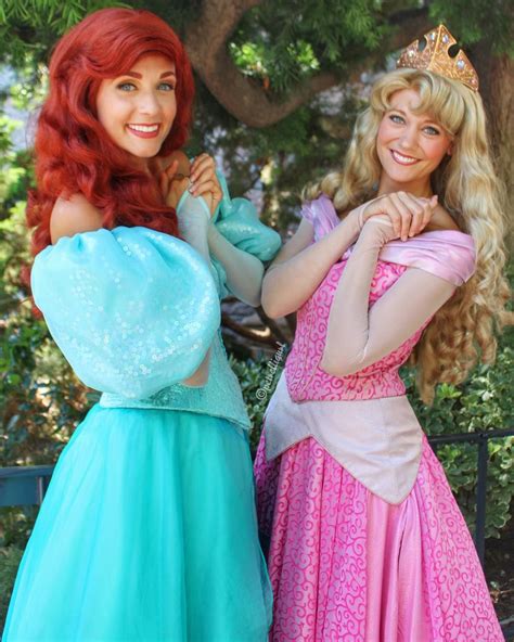Ariel And Aurora Disney Princess Cosplay Disneyland Face Characters