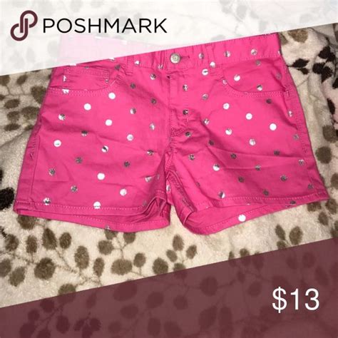 Bright Pink Polka Dot Shorts Very Bright Pink Shorts With Silver Polka