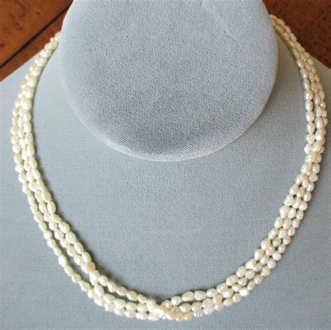 Gorgeous Vintage Fresh Water Pearl Necklace Strand Etsy