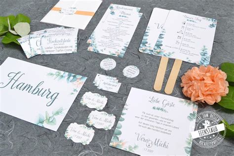 Vereinbaren sie jetzt einen beratungstermin für ihr hochzeitskleid! Hochzeitspapeterie Eukalyptus Thema | Einladungen ...