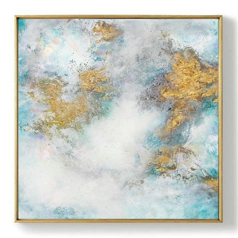 Cloud Abstract Painting Large White Gold Abstract Art Oil Painting On Canvas Gold Painting