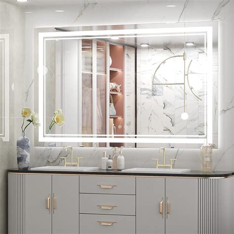 Keonjinn 48 X 30 Inch Led Mirror Bathroom Mirror With Lights Lighted