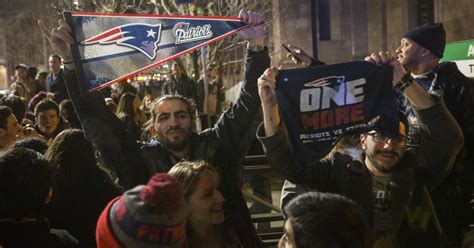 New England Patriots Fans Celebrate Super Bowl Win On