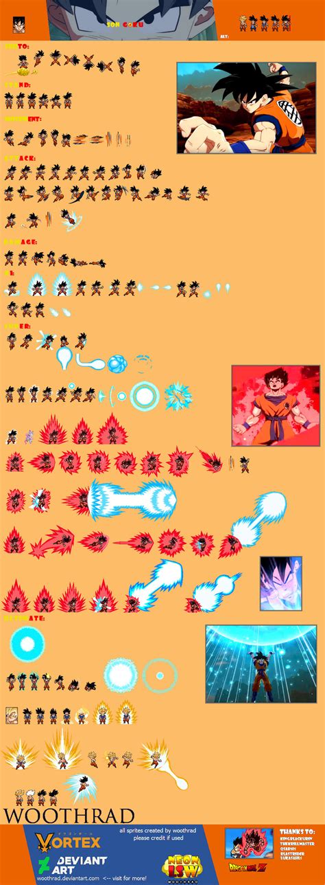 Son Goku Saiyan Saga Sprite Sheet By Woothrad On Deviantart