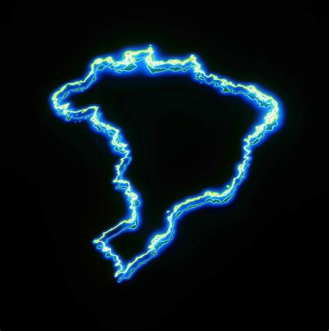Ilustración 3d de contorno de mapa de brasil colorido brillante aislado