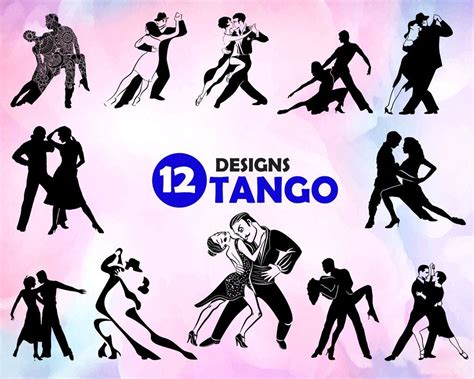 Tango Svg Ballroom Dance Silhouettes Clipart Dancers Clipart Latin