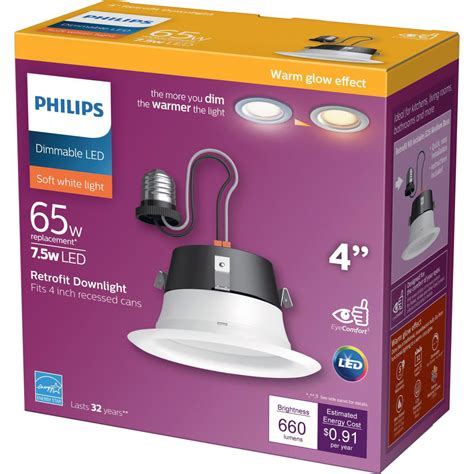 Philips Warm Glow 4 In Retrofit Icnon Ic Rated White Led Recessed