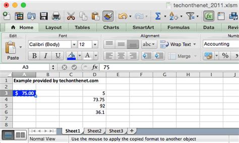 MS Excel 2011 For Mac Format Painter