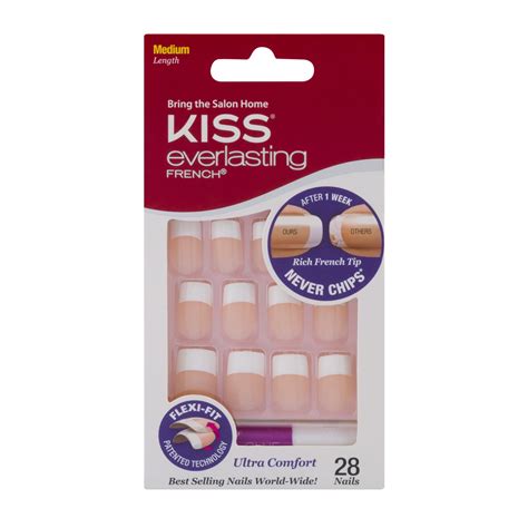 Kiss Everlasting French Nail Kit Medium Length 28 Ea