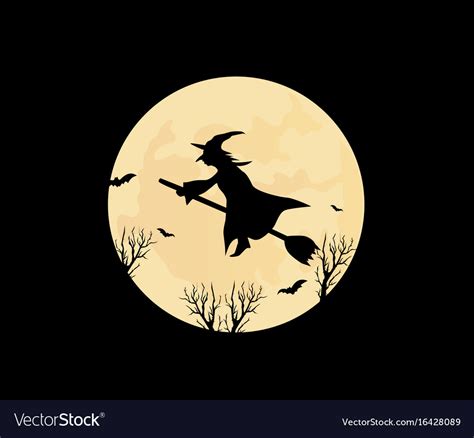 Witch And Moon Royalty Free Vector Image Vectorstock