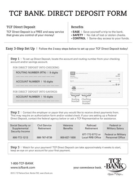 Tcf Bank Direct Deposit Form Fill And Sign Printable Template Online