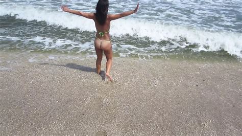Wife At Gunnison Nude Beach In Malibu G String Bikini