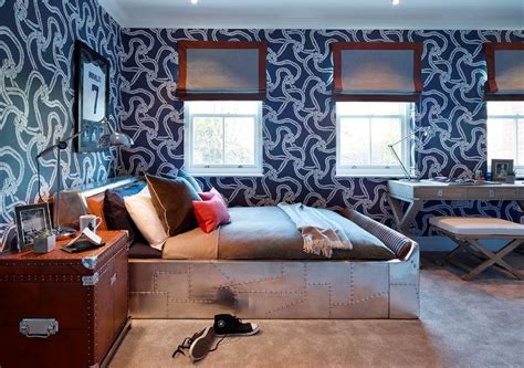 But the truth is many people are a little intimidated by the idea because they think. RH Teen Aviator Bed with Cole and Son Rope Wallpaper ...