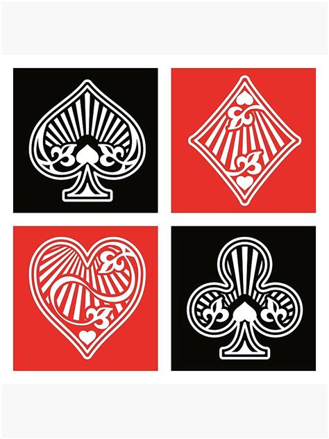 Playing Card Suit Symbols Canvas Print By Chocodole Redbubble