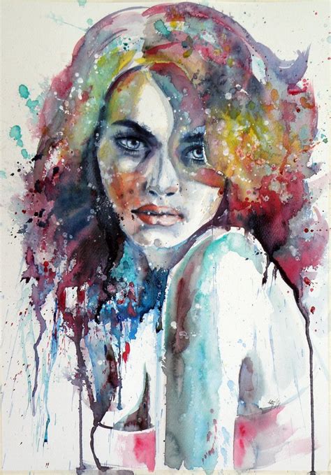 Girl By Kovacsannabrigitta On Deviantart Painting Of Girl Watercolor Portraits Watercolor Girl