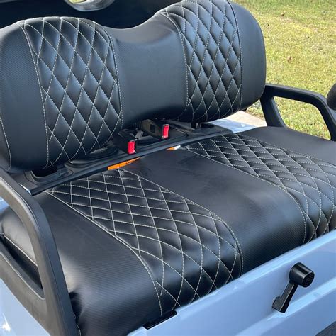 Club Car Golf Seat Covers For 4 Passenger Carbon Black And Diamond B